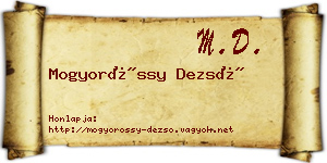Mogyoróssy Dezső névjegykártya