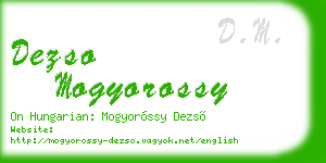 dezso mogyorossy business card