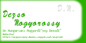 dezso mogyorossy business card